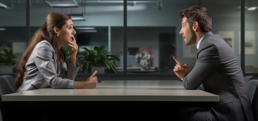 Office body language by two colleagues